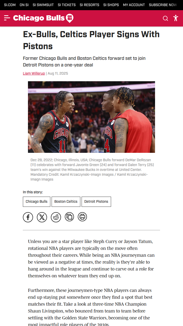 Pistons Add Ex-Bull Javonte Green