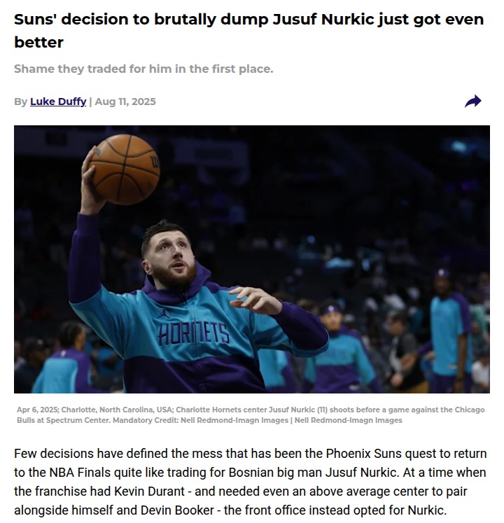 Why the Suns' Nurkic trade still stings
