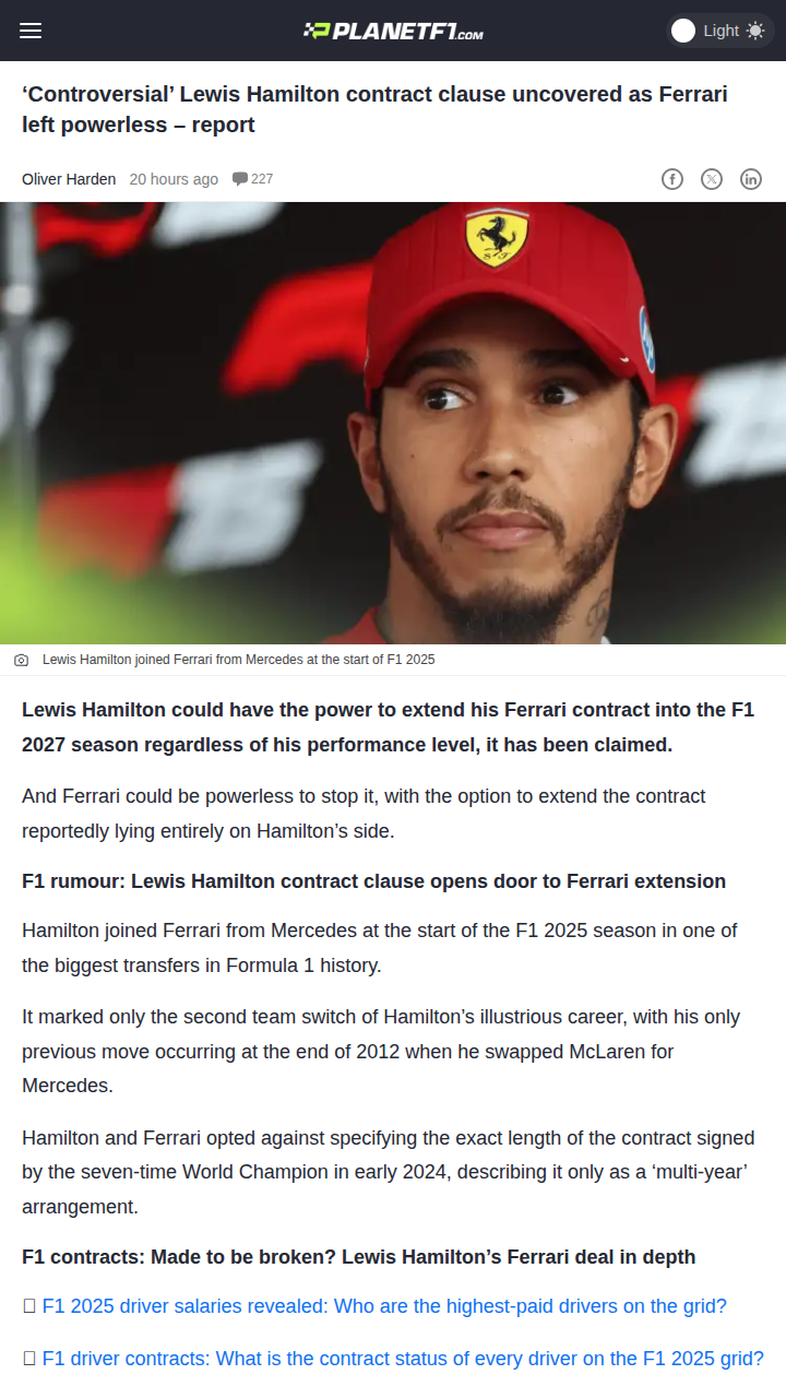 Hamilton’s Ferrari Power Move: Contract Drama