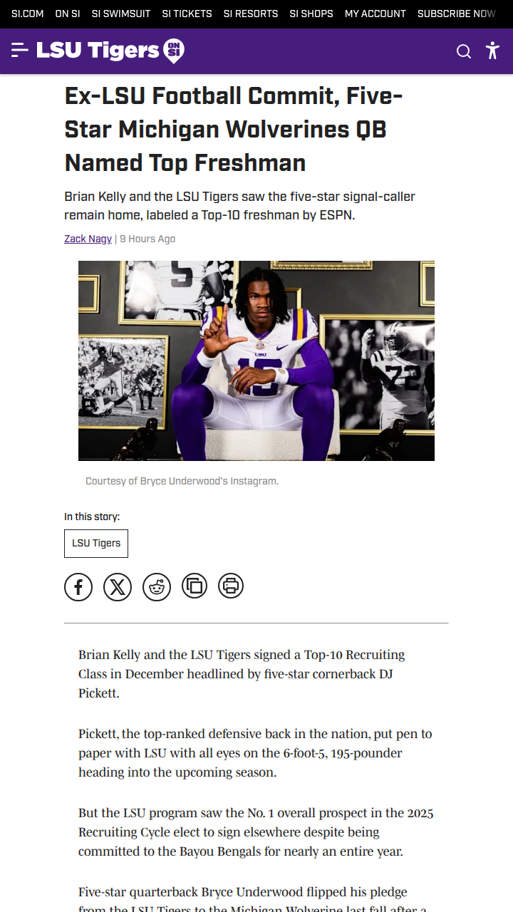 Wolverines Steal Five-Star QB from LSU