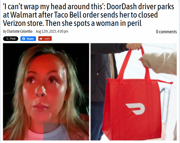 DoorDash delivery turns into a rescue at Walmart