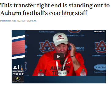 Auburn’s new tight end is turning heads