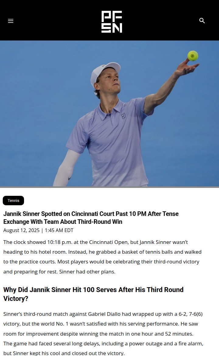 Jannik Sinner’s late-night grind at Cincinnati Open