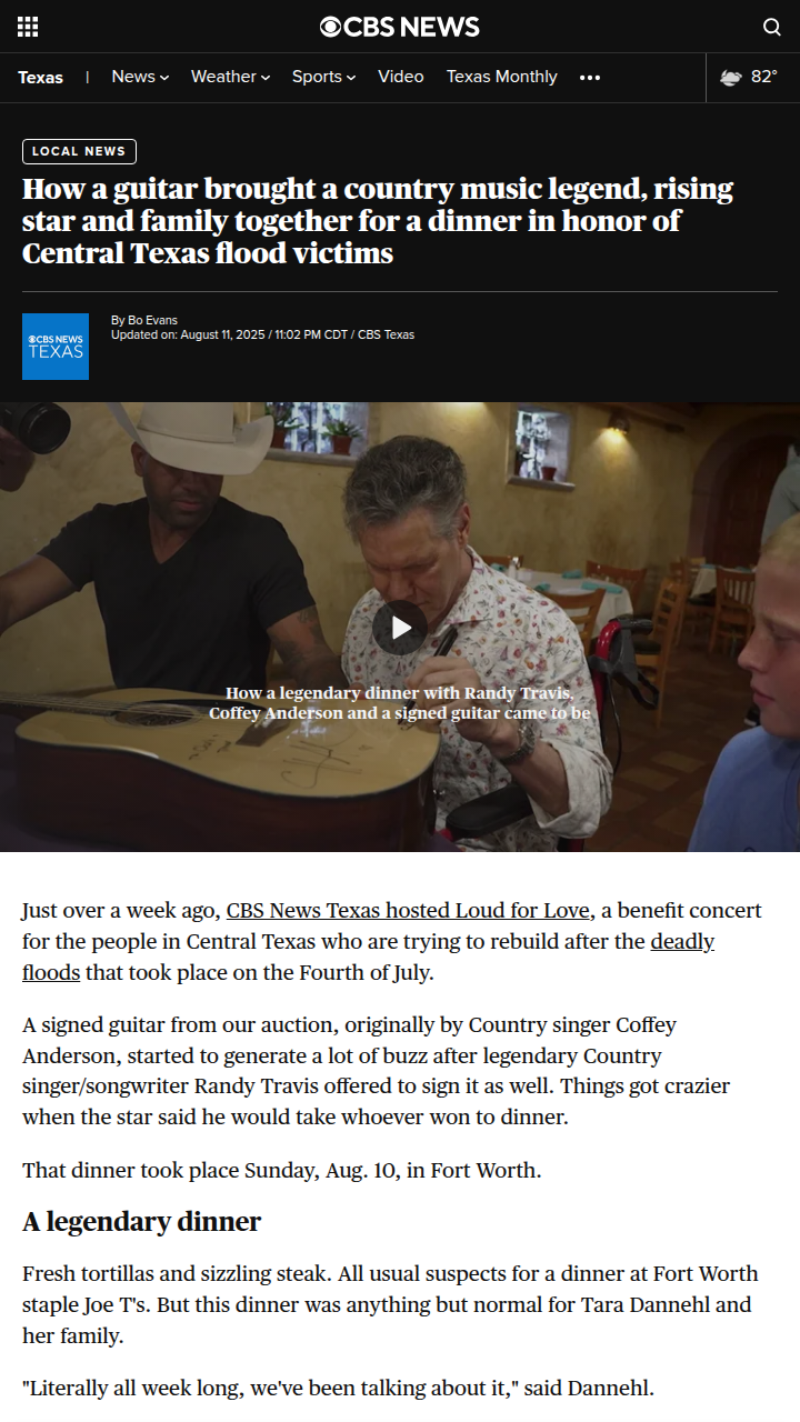 Randy Travis brings hope to Fort Worth after floods