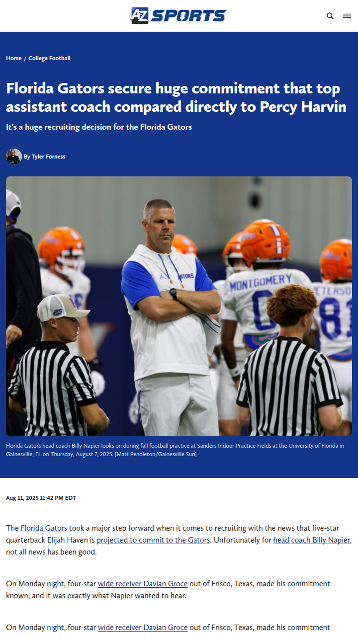 Florida Gators land top WR in major recruiting win