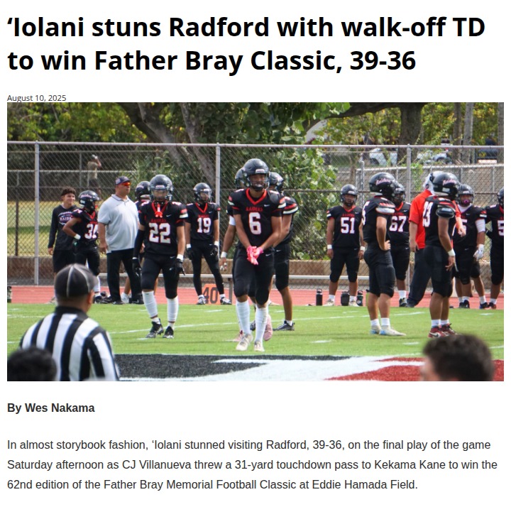 Last-second heroics light up ‘Iolani’s Father Bray Classic