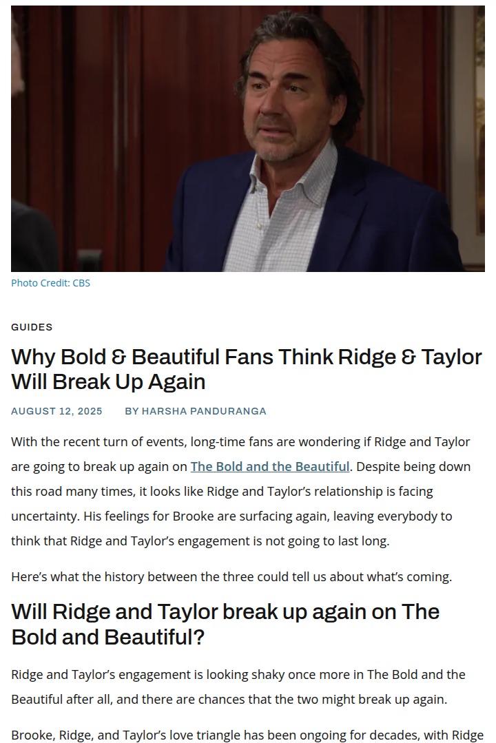 Ridge & Taylor’s 💔 Future—Brooke’s Still in the Mix?