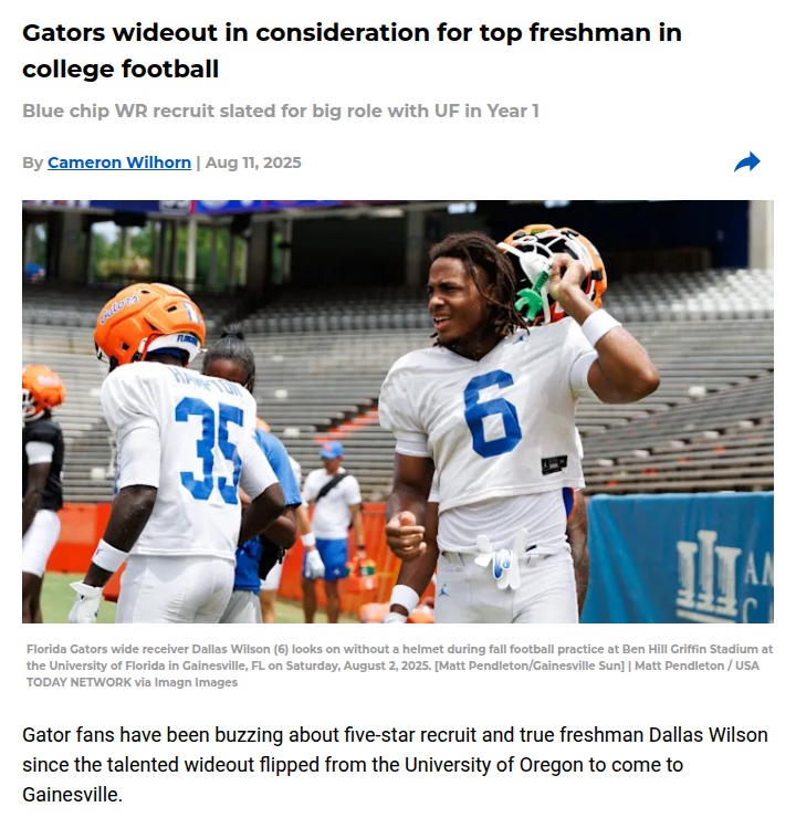Dallas Wilson could shake up Gators’ offense
