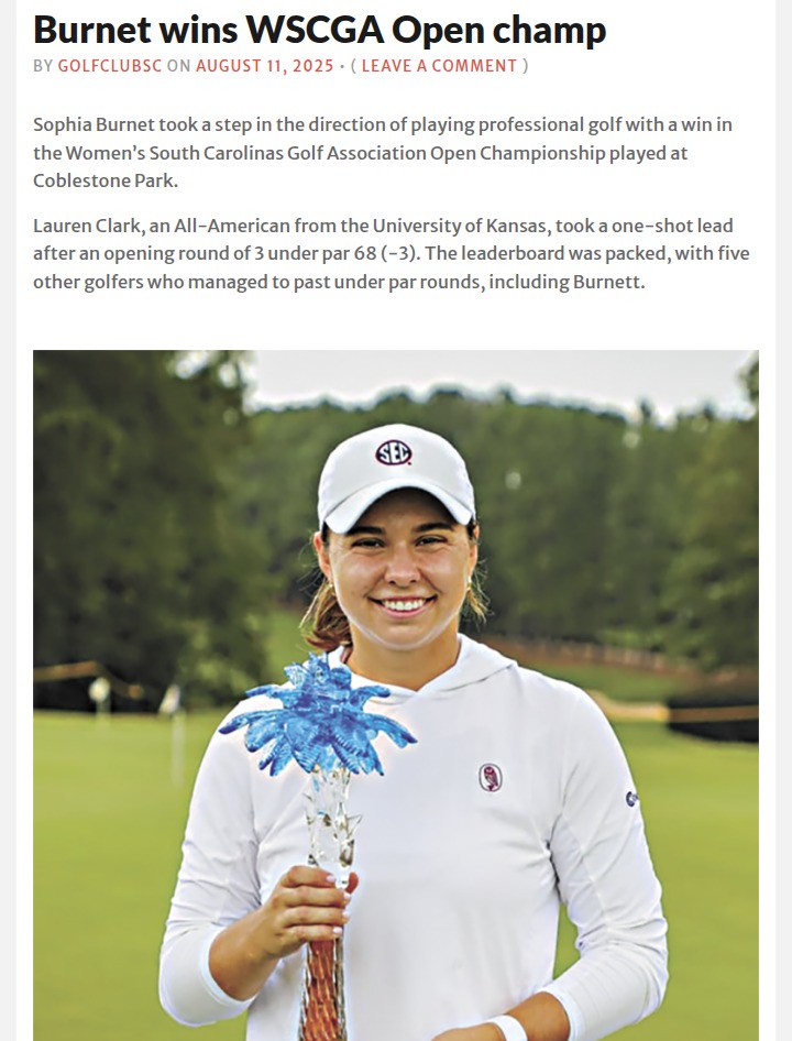 Burnett’s bold finish clinches S.C. Open