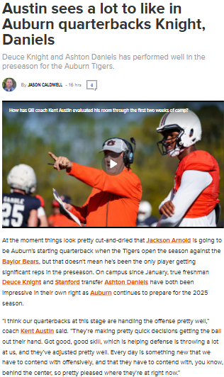 Auburn’s QB room is heating up fast