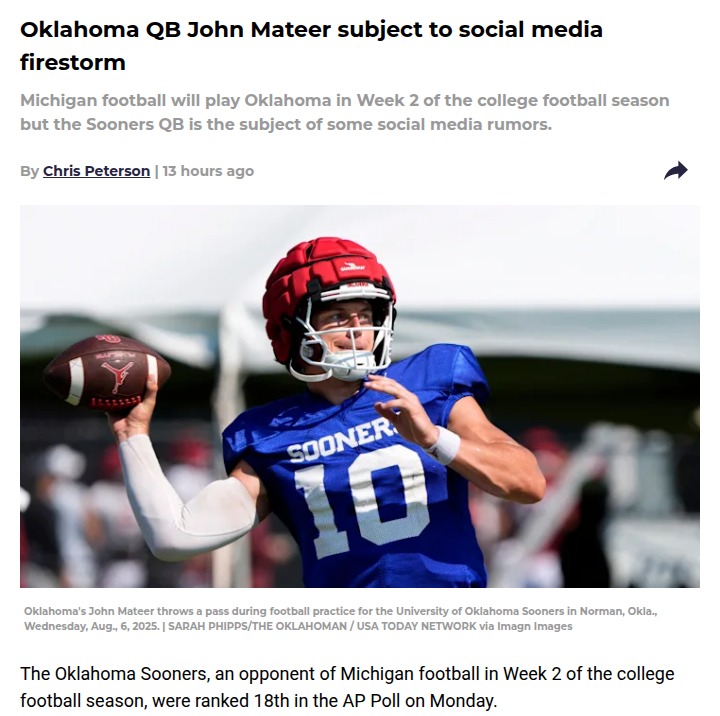 Mateer’s Venmo Drama: Sooner Fans React