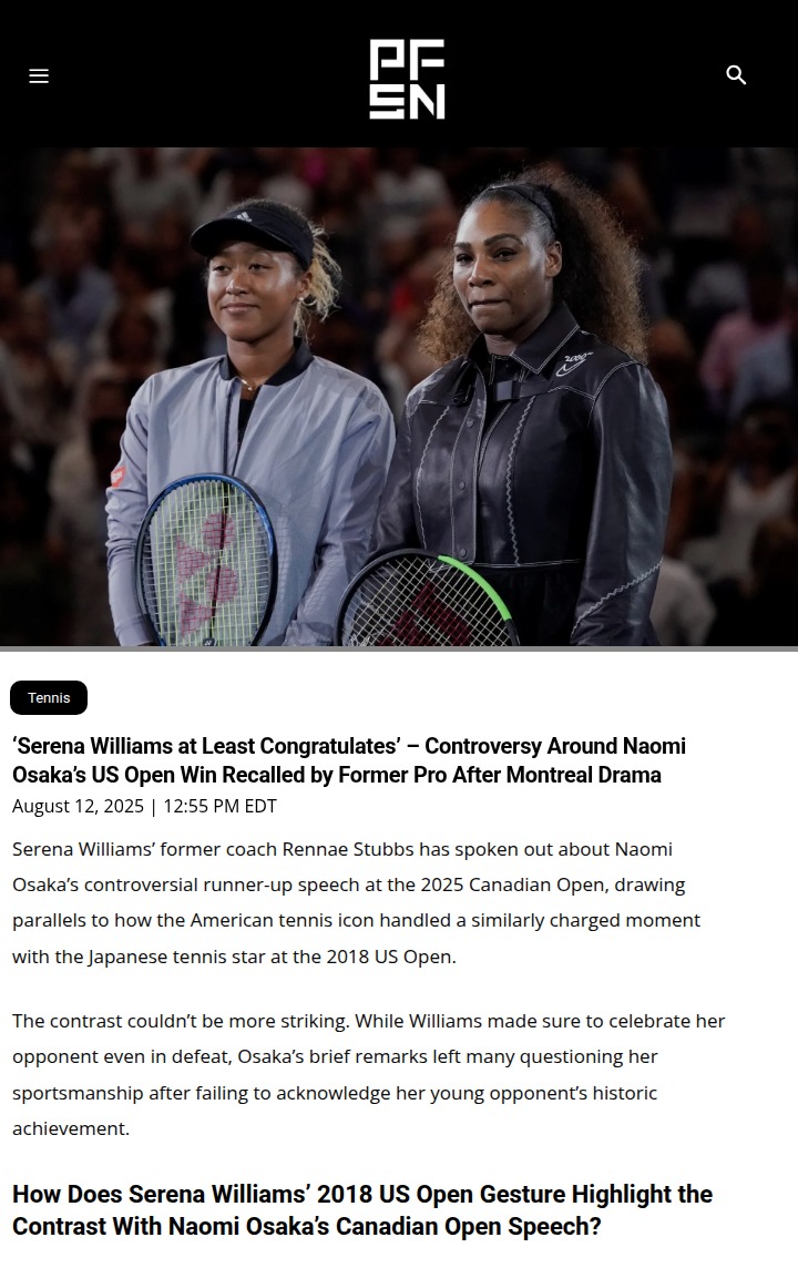 Osaka’s Montreal Speech vs Serena’s US Open Grace