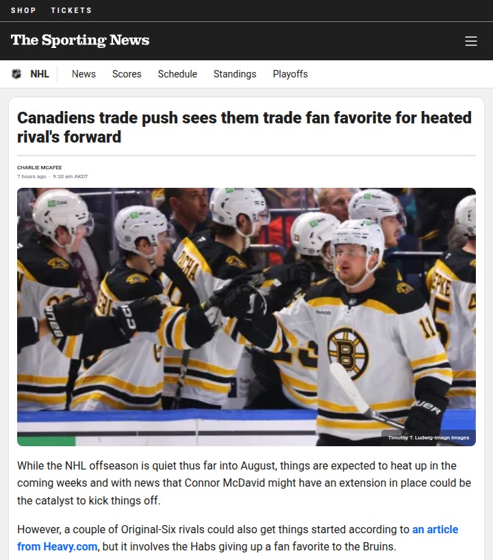 Habs, Bruins Eye Shocking Xhekaj-Mittelstadt Swap