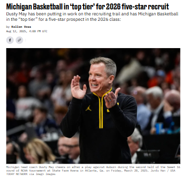 Michigan hoops eyeing top 2026 talent
