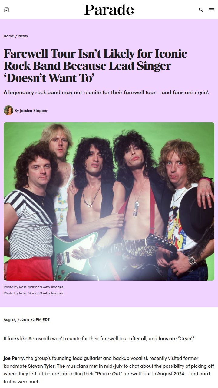 Aerosmith Farewell Tour Drama 😱