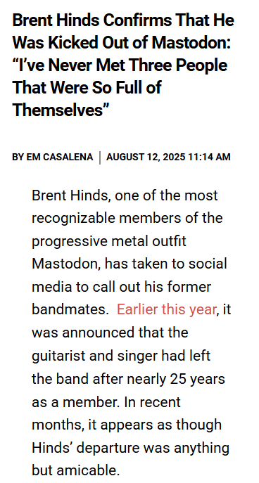Brent Hinds Spills the Tea on Mastodon 🍵