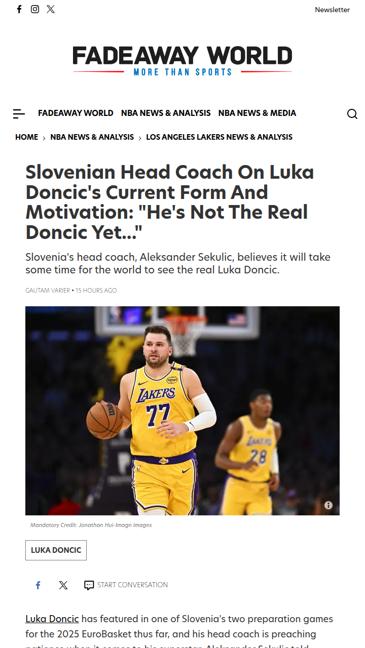 Is Luka the Real Deal Yet for Slovenia?
