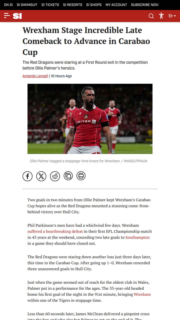Red Dragons Stun Hull City in Carabao Thriller