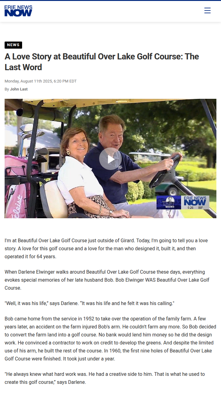 A legacy of love at Over Lake Golf Course