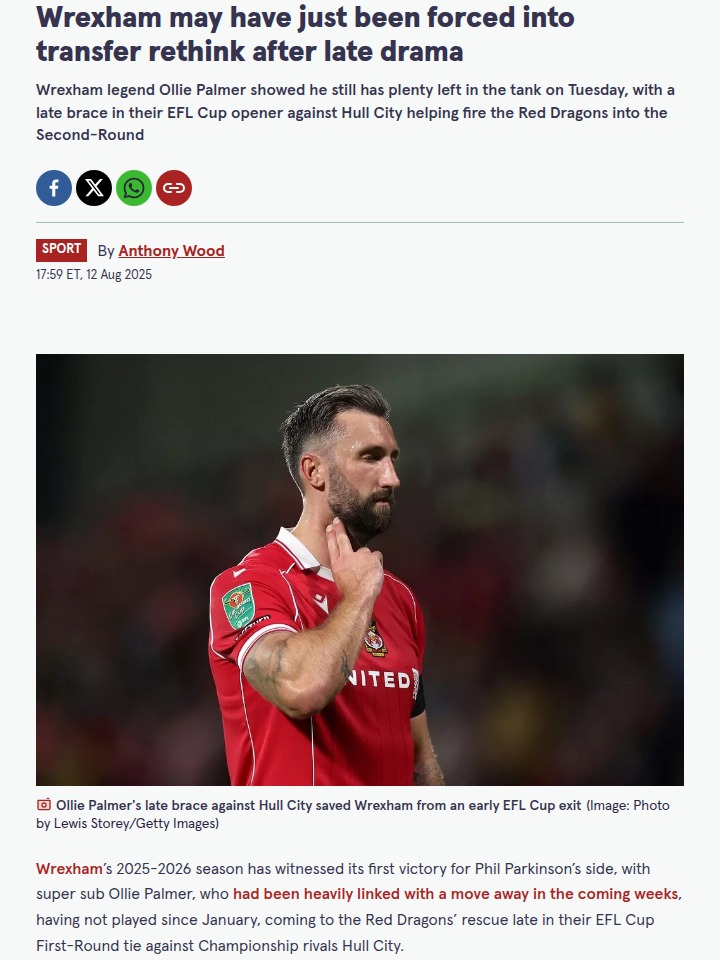 Palmer’s Late Heroics vs Hull: Wrexham Twist?