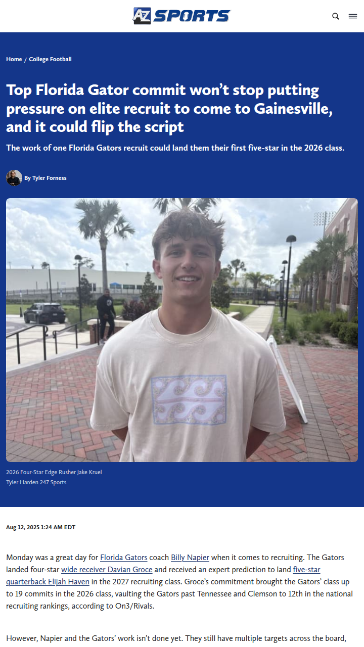 Gators recruiting battle heats up in Gainesville