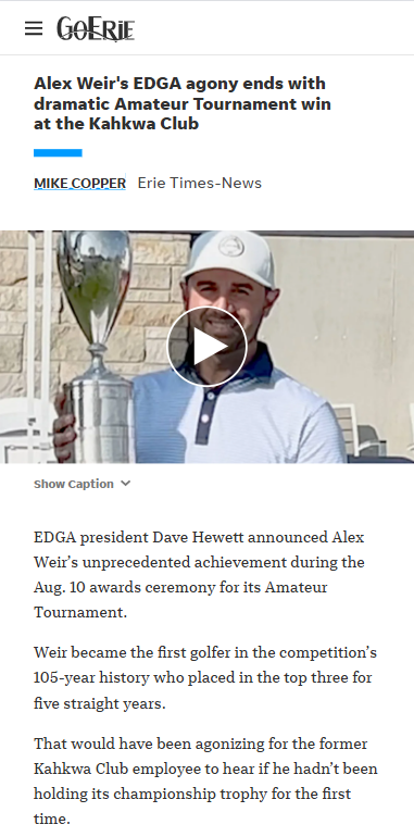 Alex Weir finally claims Kahkwa Club glory
