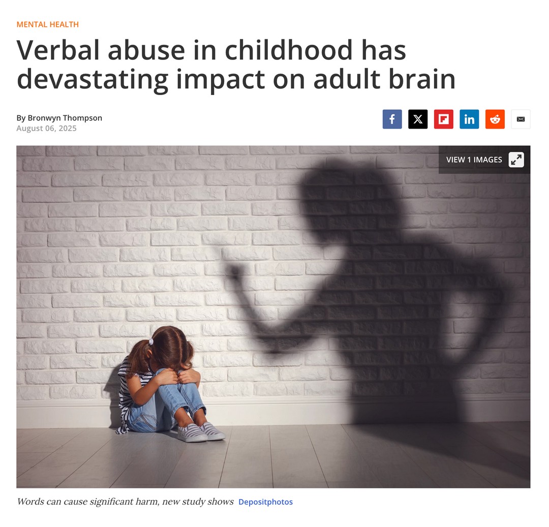 Verbal abuse in childhood can damage the adult brain 😔 I'm living proof