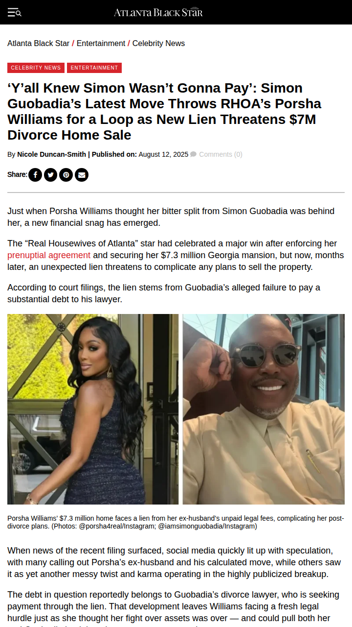 Porsha Williams’ $7M mansion faces new legal twist