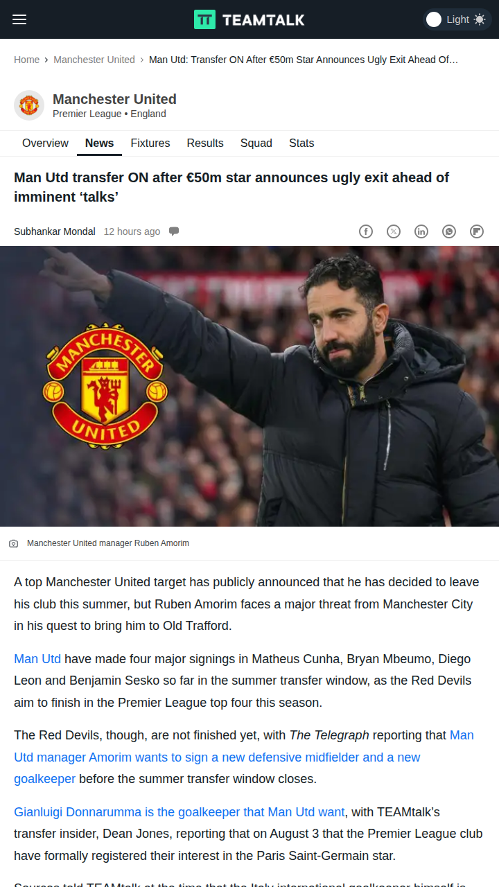 Donnarumma Saga: Red Devils vs Cityzens