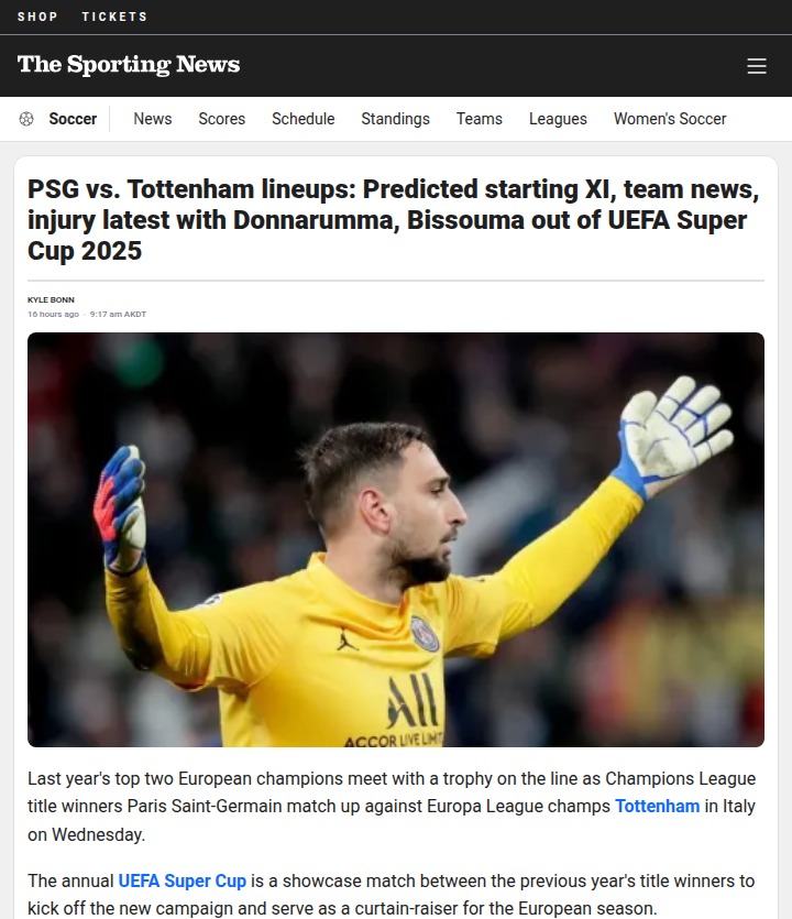 Donnarumma Drama: PSG vs Spurs Super Cup Clash