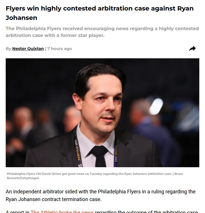 Flyers’ arbitration win shakes up NHL contracts