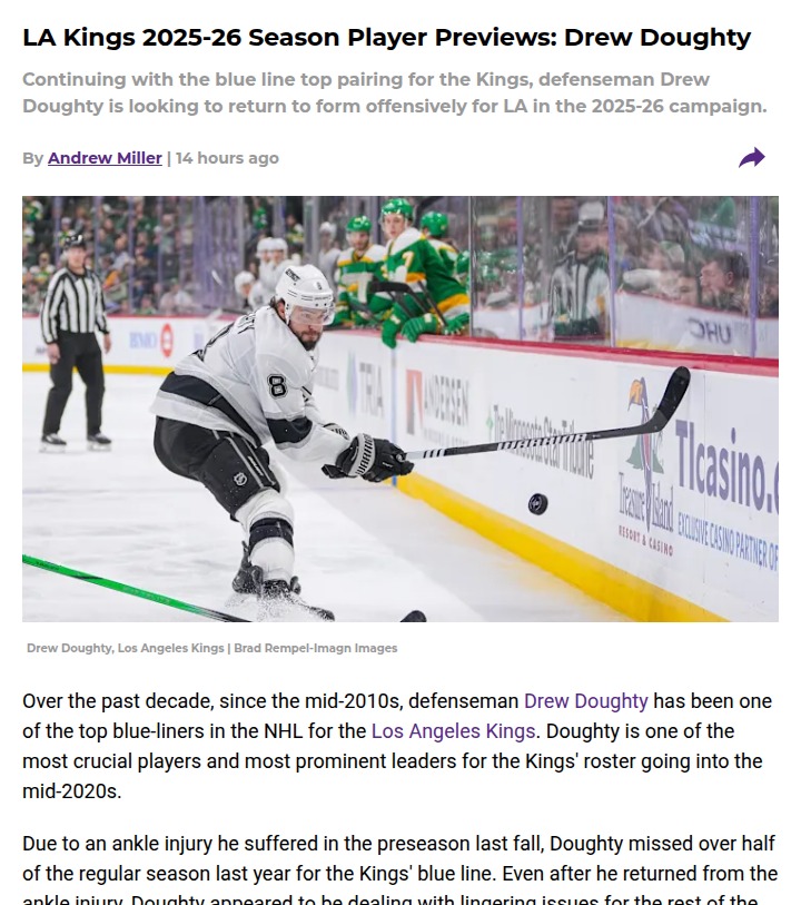 Doughty’s Comeback: Can the Kings’ Anchor Rebound?
