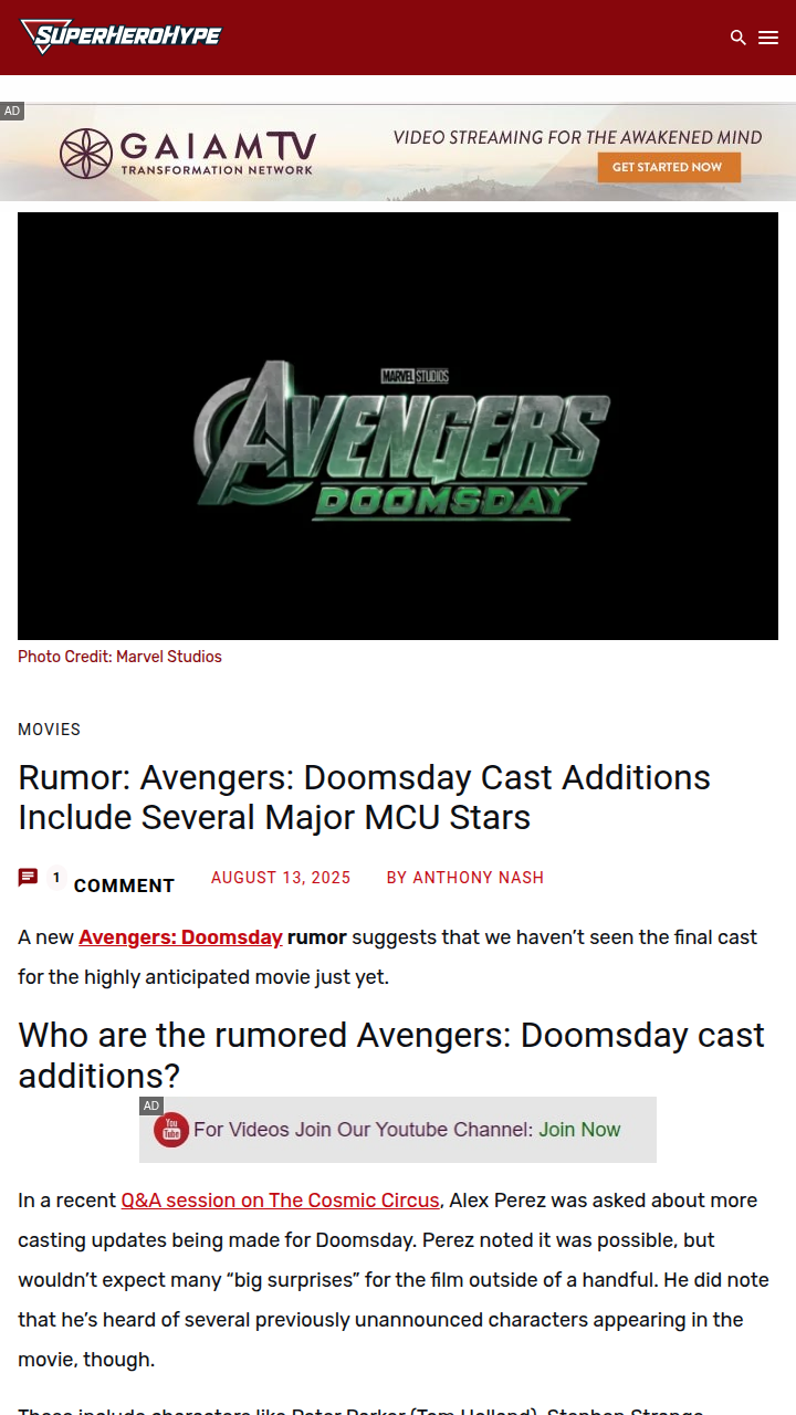 Avengers: Doomsday Cast Rumor Shocks Fans 🤯
