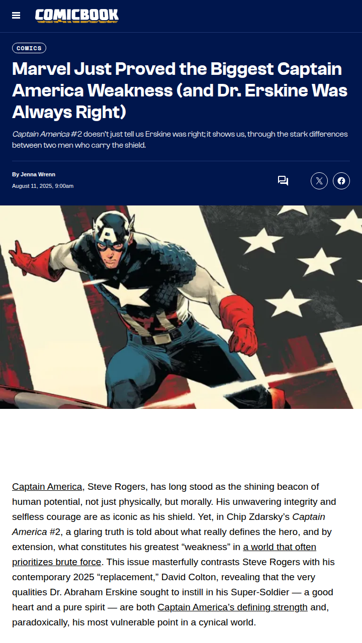 Marvel Fans Divided Over Cap’s True Weakness 🛡️