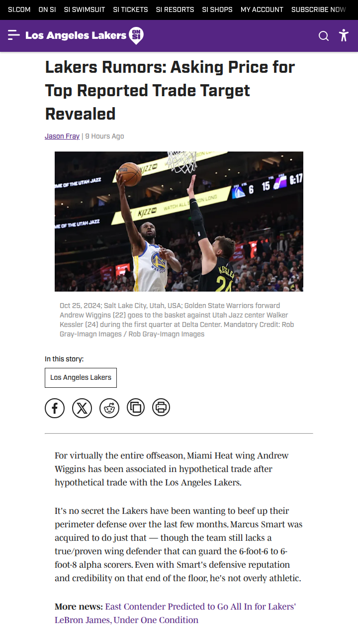 Lakers’ Wiggins Trade: Worth the Price?