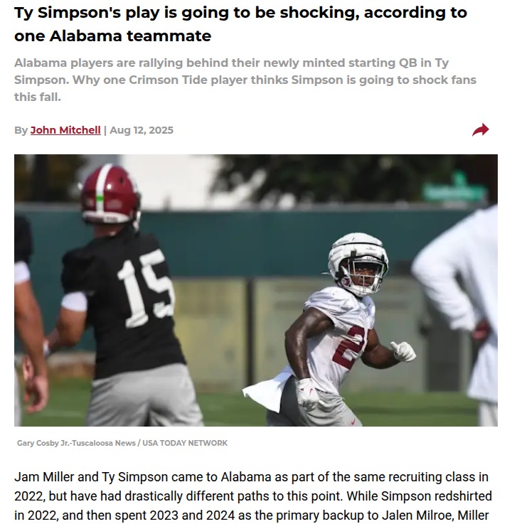 Ty Simpson set to surprise Alabama fans