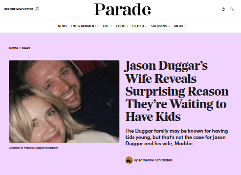 Duggar Newlyweds Hit Pause on Baby Plans