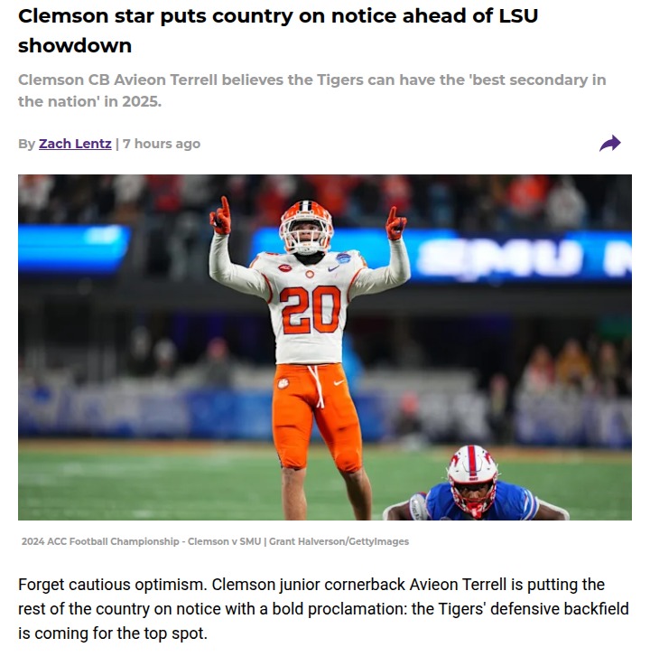 Clemson’s DBs Ready for LSU’s Air Raid