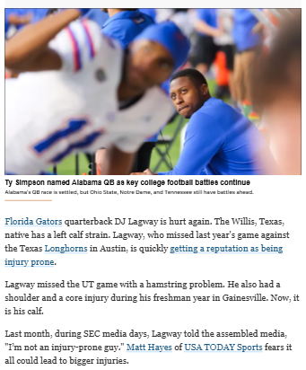 Lagway’s Injury Woes: Gators vs Texas Impact?