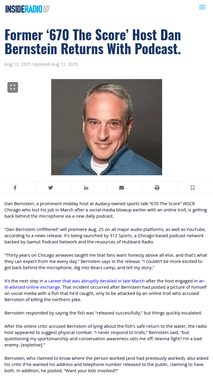 Dan Bernstein’s unfiltered Chicago comeback