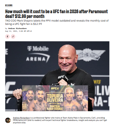 UFC Fans Divided Over $12.99 Paramount+ Deal 🤔