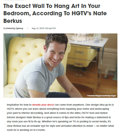 Nate Berkus’ Art Hack: No Headboard Needed? 🖼️