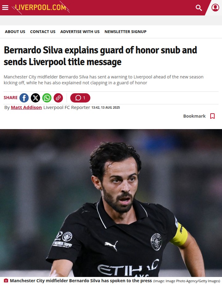 Bernardo Silva’s Guard of Honor Stance