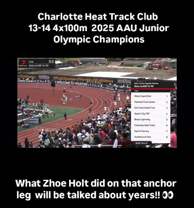 Charlotte’s Zhoe Holt is rewriting track history