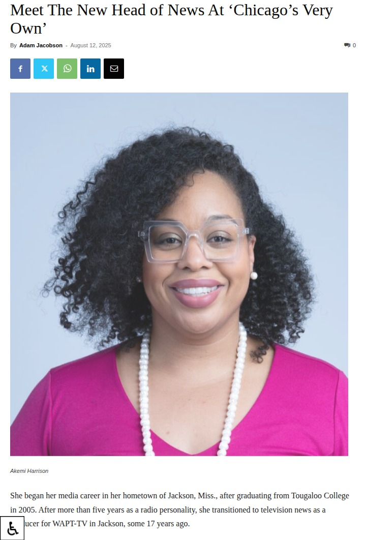 Chicago’s WGN welcomes Akemi Harrison
