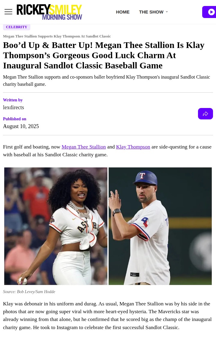 Klay & Megan Steal the Show at Sandlot Classic