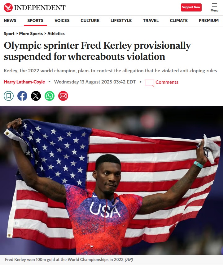 Fred Kerley Faces Suspension Drama