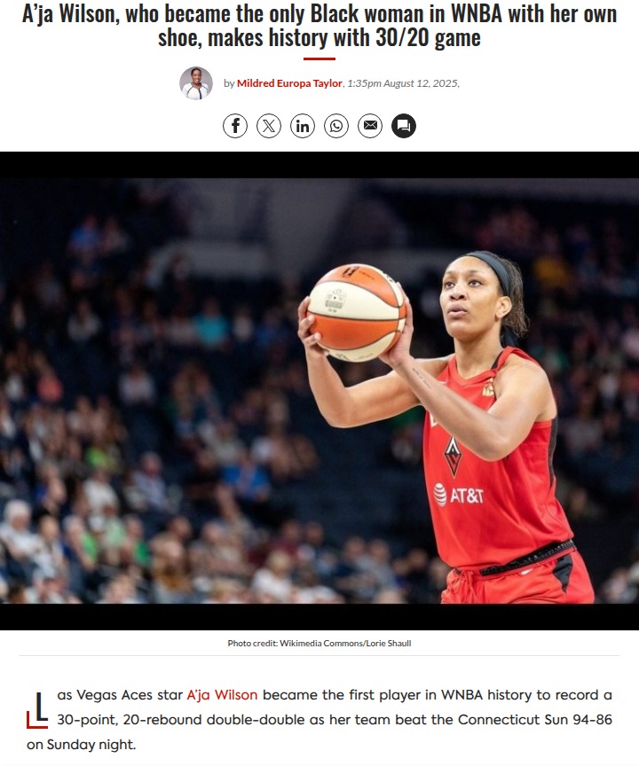 A’ja Wilson Drops Historic 30/20 vs Sun