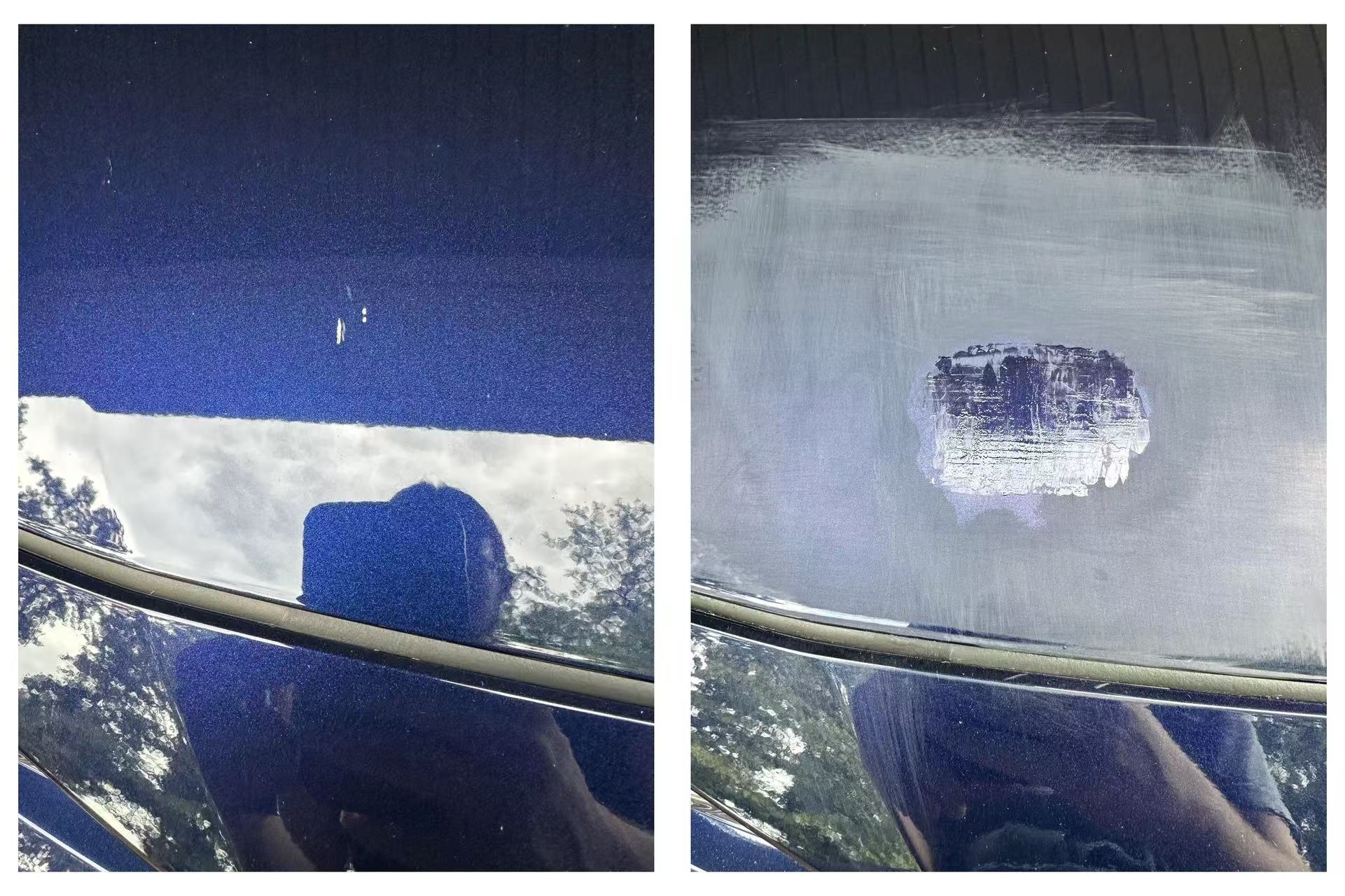 It started as the smallest scratch and now it looks like a crime scene... help me with my car 😩