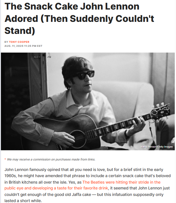 John Lennon's Jaffa Cake Obsession